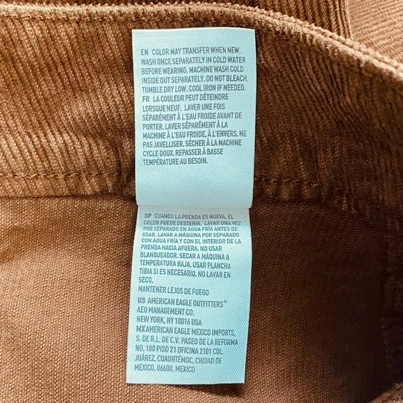 NEW AE Corduroy Super High-Waisted Flare Pant Brown Corduroy size 10 - Picture 13 of 14